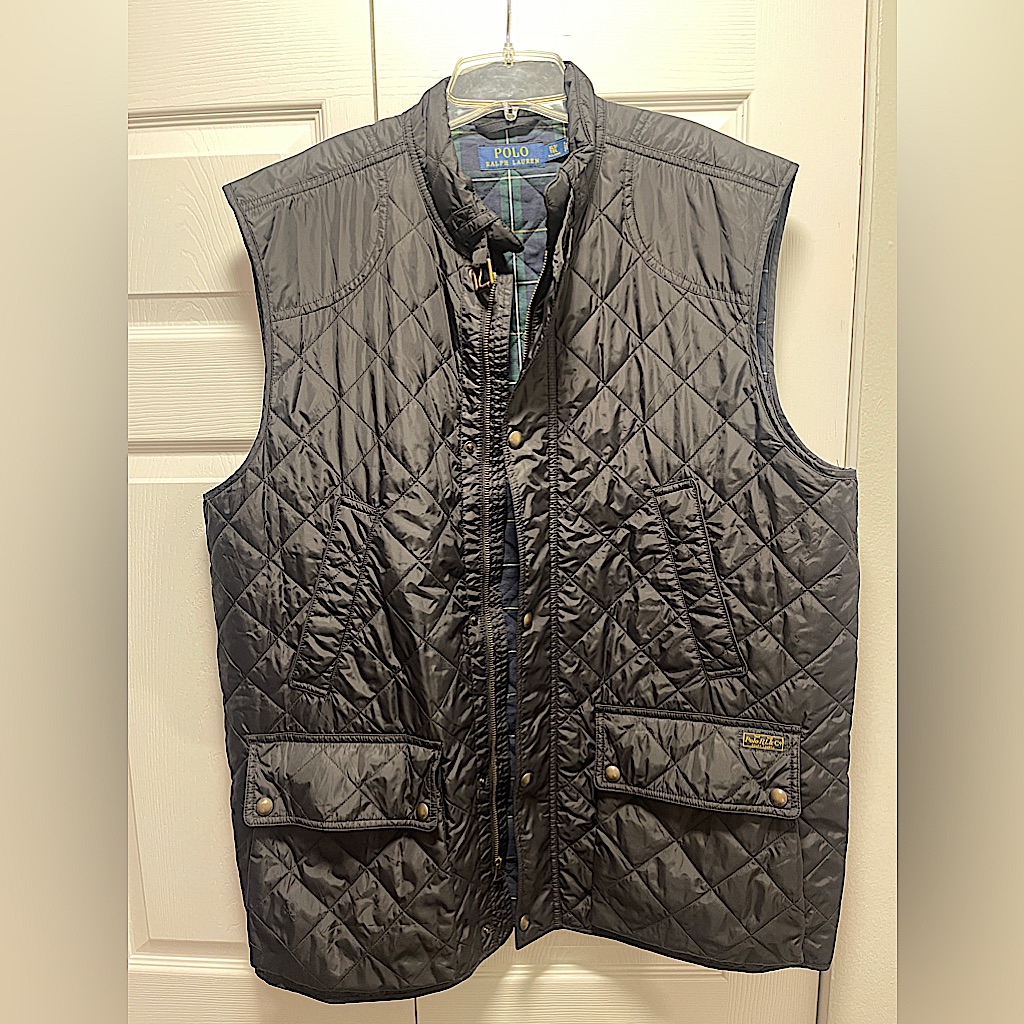 Polo Ralph Lauren Men's Litchfield Black Iconic Ouilted Vest Size Xlt Hunting